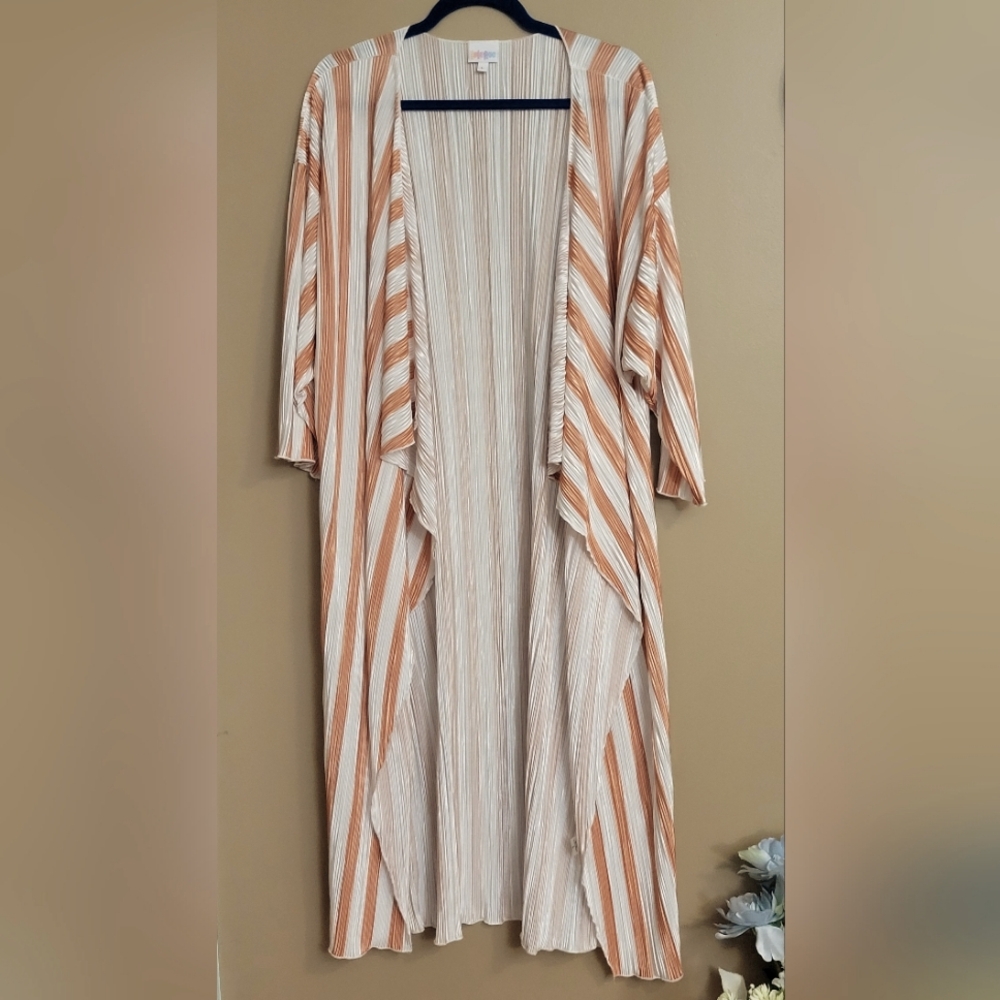 LuLaRoe sz Lg bronze white striped